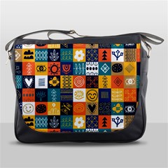 Tribal Love Pattern Messenger Bag by designsbymallika