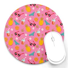 Beach Love Round Mousepads by designsbymallika