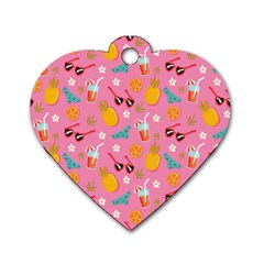 Beach Love Dog Tag Heart (two Sides) by designsbymallika