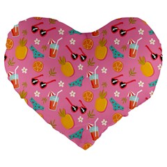 Beach Love Large 19  Premium Heart Shape Cushions by designsbymallika