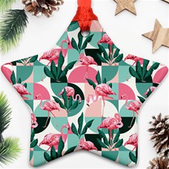 Beautiful Flamingo Pattern Ornament (star) by designsbymallika