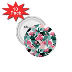 Beautiful Flamingo Pattern 1 75  Buttons (10 Pack) by designsbymallika