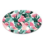 Beautiful Flamingo Pattern Oval Magnet Front