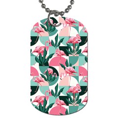 Beautiful Flamingo Pattern Dog Tag (two Sides) by designsbymallika