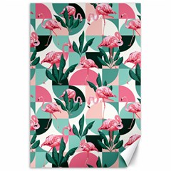 Beautiful Flamingo Pattern Canvas 24  X 36  by designsbymallika