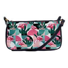 Beautiful Flamingo Pattern Shoulder Clutch Bag by designsbymallika