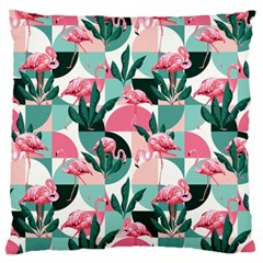 Beautiful Flamingo Pattern Large Cushion Case (one Side) by designsbymallika