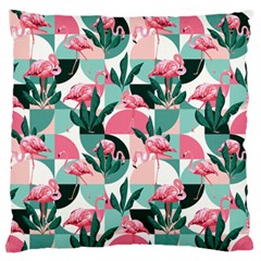 Beautiful Flamingo Pattern Large Flano Cushion Case (two Sides) by designsbymallika