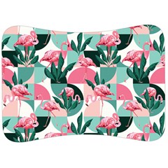 Beautiful Flamingo Pattern Velour Seat Head Rest Cushion by designsbymallika