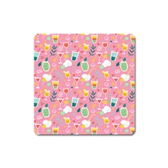 Tropical Drinks Square Magnet by designsbymallika