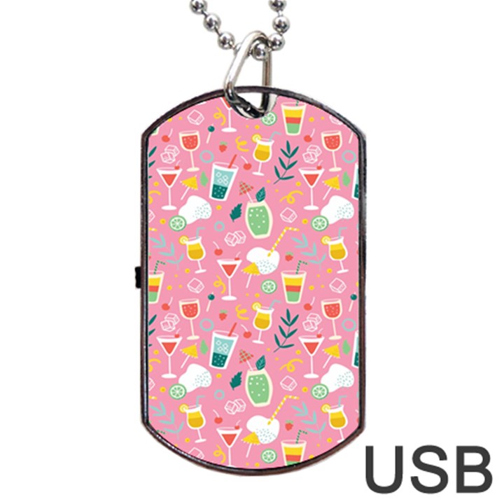 Tropical Drinks Dog Tag USB Flash (One Side)