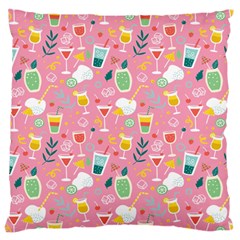 Tropical Drinks Large Cushion Case (one Side) by designsbymallika