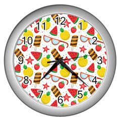 Summer Love Wall Clock (silver) by designsbymallika