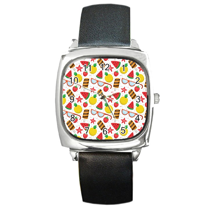 Summer Love Square Metal Watch