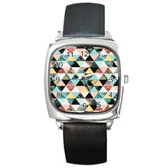 Tropical Beach Love Square Metal Watch by designsbymallika