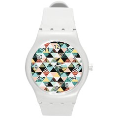 Tropical Beach Love Round Plastic Sport Watch (m) by designsbymallika