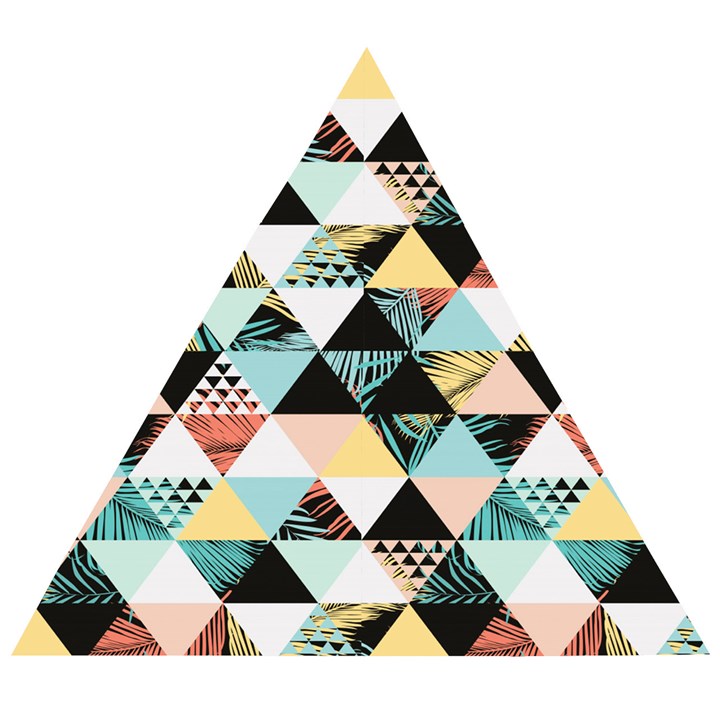 Tropical Beach Love Wooden Puzzle Triangle