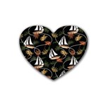 Beautiful Ships Pattern Heart Coaster (4 pack)  Front