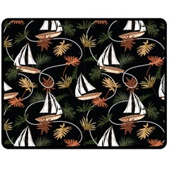 Beautiful Ships Pattern Double Sided Fleece Blanket (medium)  by designsbymallika