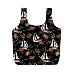 Beautiful Ships Pattern Full Print Recycle Bag (m) by designsbymallika