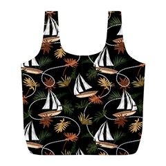 Beautiful Ships Pattern Full Print Recycle Bag (l) by designsbymallika