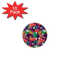 Flamingo Love 1  Mini Buttons (10 Pack)  by designsbymallika