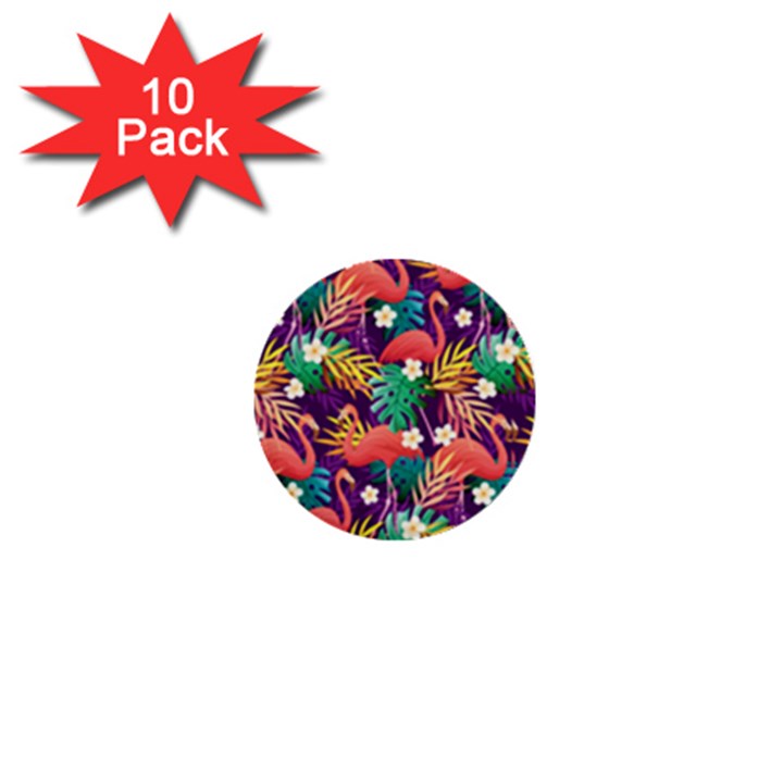 Flamingo Love 1  Mini Buttons (10 pack) 