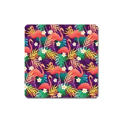 Flamingo Love Square Magnet by designsbymallika