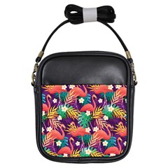 Flamingo Love Girls Sling Bag by designsbymallika