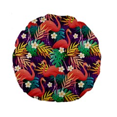 Flamingo Love Standard 15  Premium Round Cushions by designsbymallika