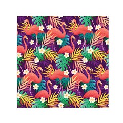 Flamingo Love Small Satin Scarf (square) by designsbymallika