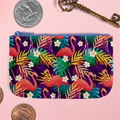 Flamingo Love Large Coin Purse by designsbymallika