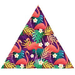 Flamingo Love Wooden Puzzle Triangle by designsbymallika