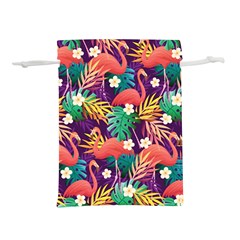 Flamingo Love Lightweight Drawstring Pouch (s) by designsbymallika