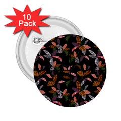 Animal Print Leaves Pattern 2 25  Buttons (10 Pack)  by designsbymallika