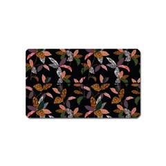 Animal Print Leaves Pattern Magnet (name Card) by designsbymallika