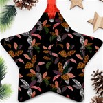 Animal Print Leaves Pattern Star Ornament (Two Sides) Front