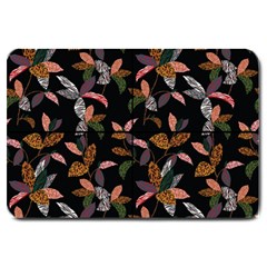 Animal Print Leaves Pattern Large Doormat  by designsbymallika