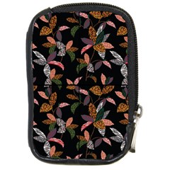 Animal Print Leaves Pattern Compact Camera Leather Case by designsbymallika