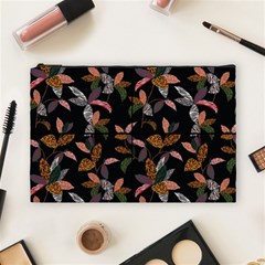 Animal Print Leaves Pattern Cosmetic Bag (large) by designsbymallika