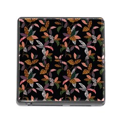 Animal Print Leaves Pattern Memory Card Reader (square 5 Slot) by designsbymallika