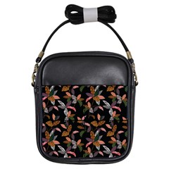 Animal Print Leaves Pattern Girls Sling Bag by designsbymallika