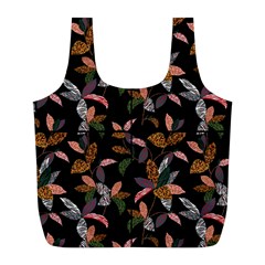 Animal Print Leaves Pattern Full Print Recycle Bag (l) by designsbymallika