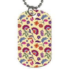 Pretty Ethnic Flowers Dog Tag (two Sides) by designsbymallika