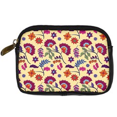 Pretty Ethnic Flowers Digital Camera Leather Case by designsbymallika