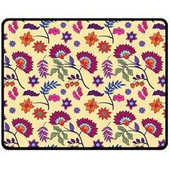 Pretty Ethnic Flowers Fleece Blanket (medium)  by designsbymallika