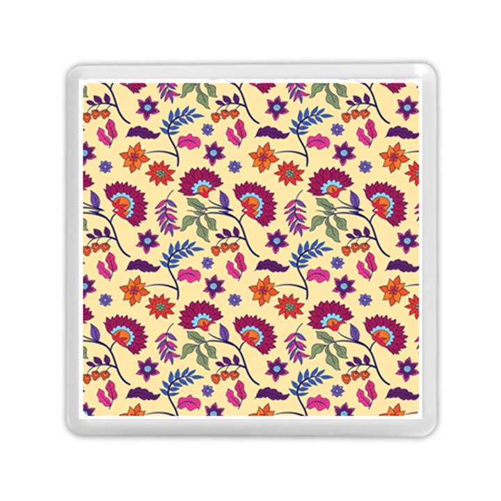 Pretty Ethnic Flowers Memory Card Reader (Square)