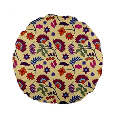 Pretty Ethnic Flowers Standard 15  Premium Round Cushions by designsbymallika