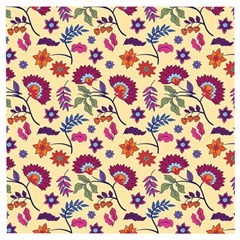 Pretty Ethnic Flowers Wooden Puzzle Square by designsbymallika