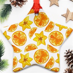 Oranges Love Ornament (star) by designsbymallika